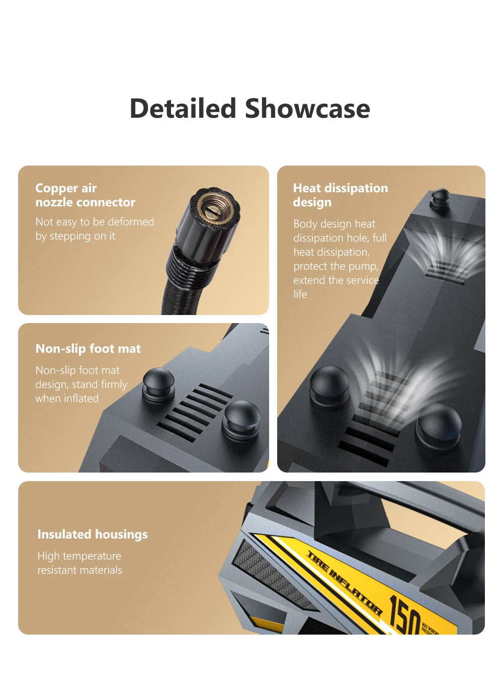 Corded Portable Car Air Pump tool Upgraded 12V 150PSI Electric Tire Inflator Pump Motorcycle Bike Ball LED Light Car Air Compressor ,tool