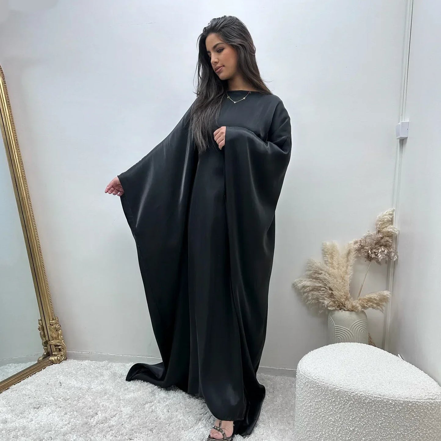 Butterfly Abaya Inside Inner Belt Muslim Party Long Dress Abayas for Women Dubai Turkey Islamic Clothing Ramadan Eid Kaftan Robe