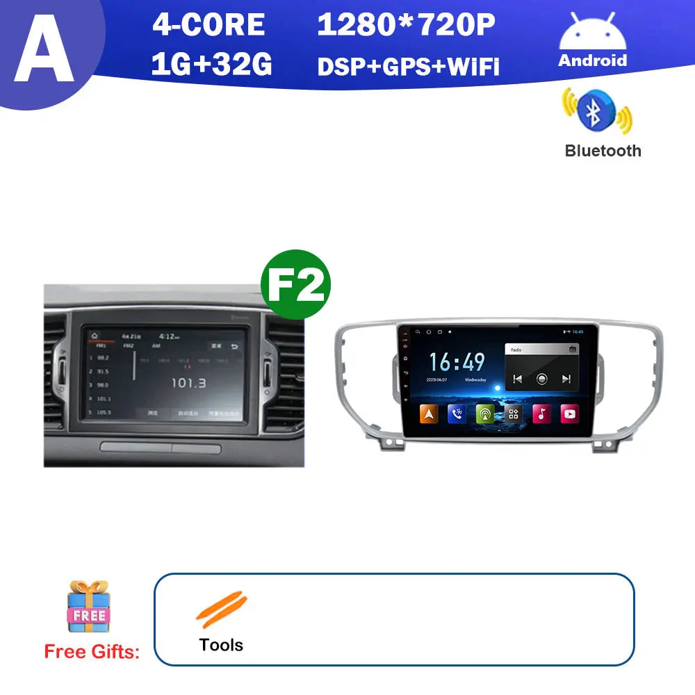 9 inch for KIA Sportage 4 QL 2016 2017 2018 Android Auto Navigation GPS Split Screen Wireless Carplay DSP Stereo Bluetooth WiFi