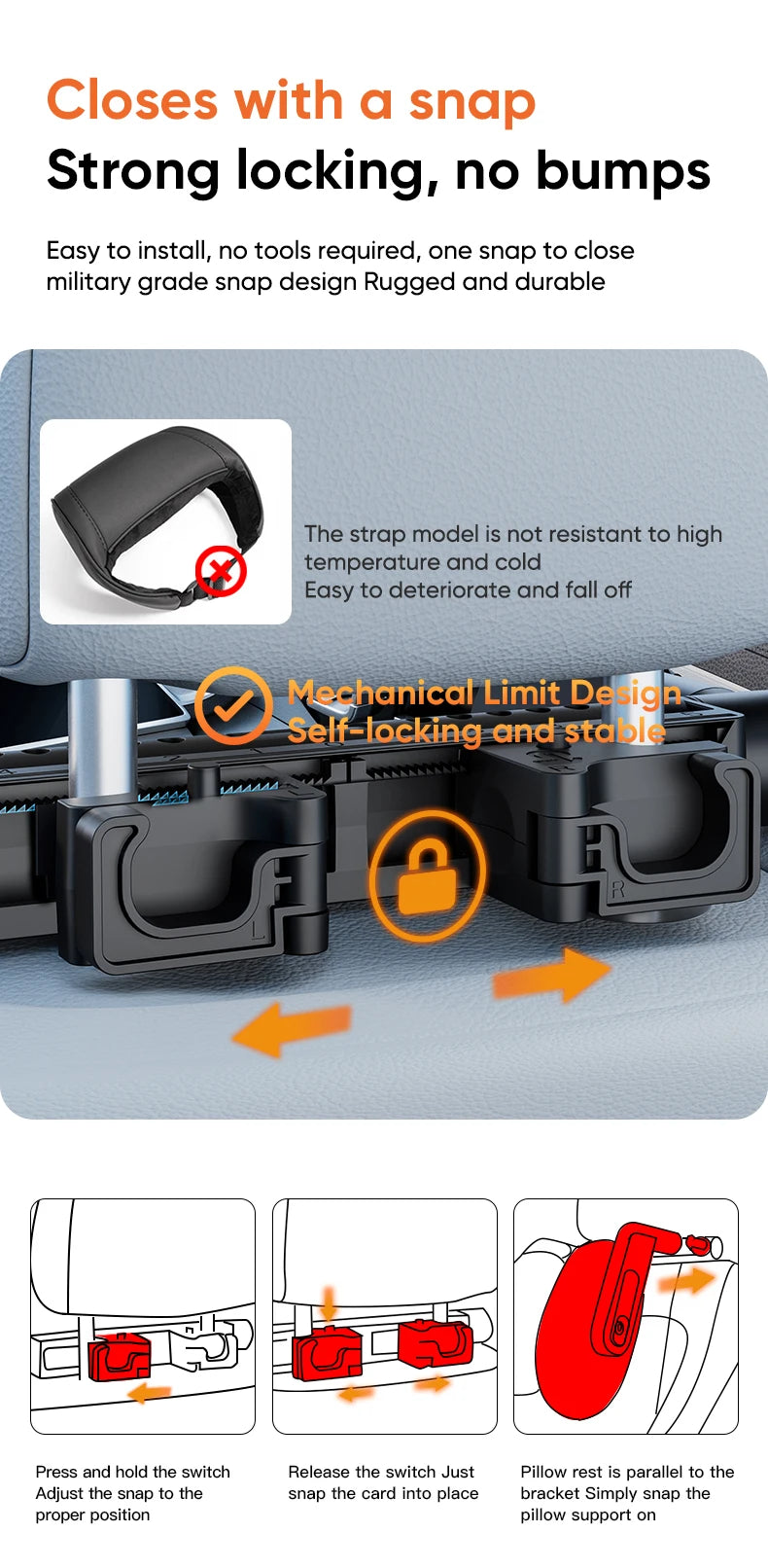360° Adjustable Memory Foam Car Headrest Pillow Ice-silk Fabric Kids Adult Car Travel Head Neck Support Relieve Fatigue