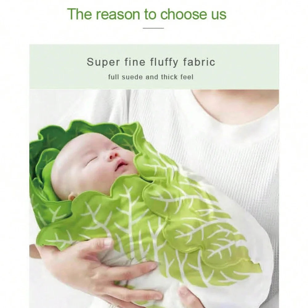 Cabbage Leaf Flannel Blanket, Double-Sided Throw