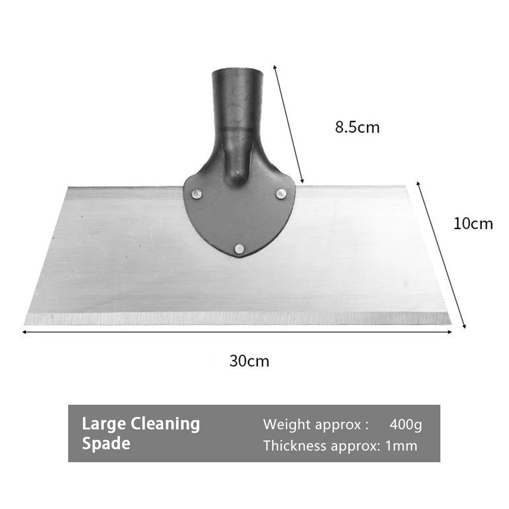 30cm Metal Weed Cleaning Shovel – Sharpened Steel De-Icing & Soil Scraping Garden Tool