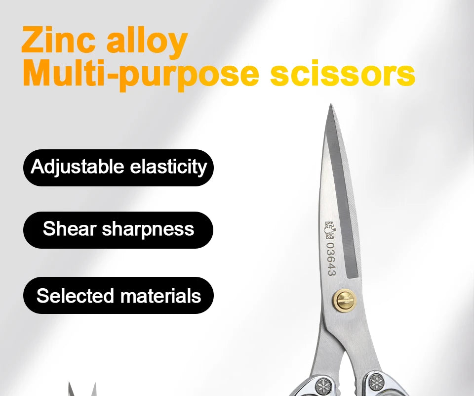 BESTIR Multifunction Scissor Industrial Zinc Alloy Professional Kitchen Scissors Sewing Tailor Scissor Food Cloth Cutting Tool