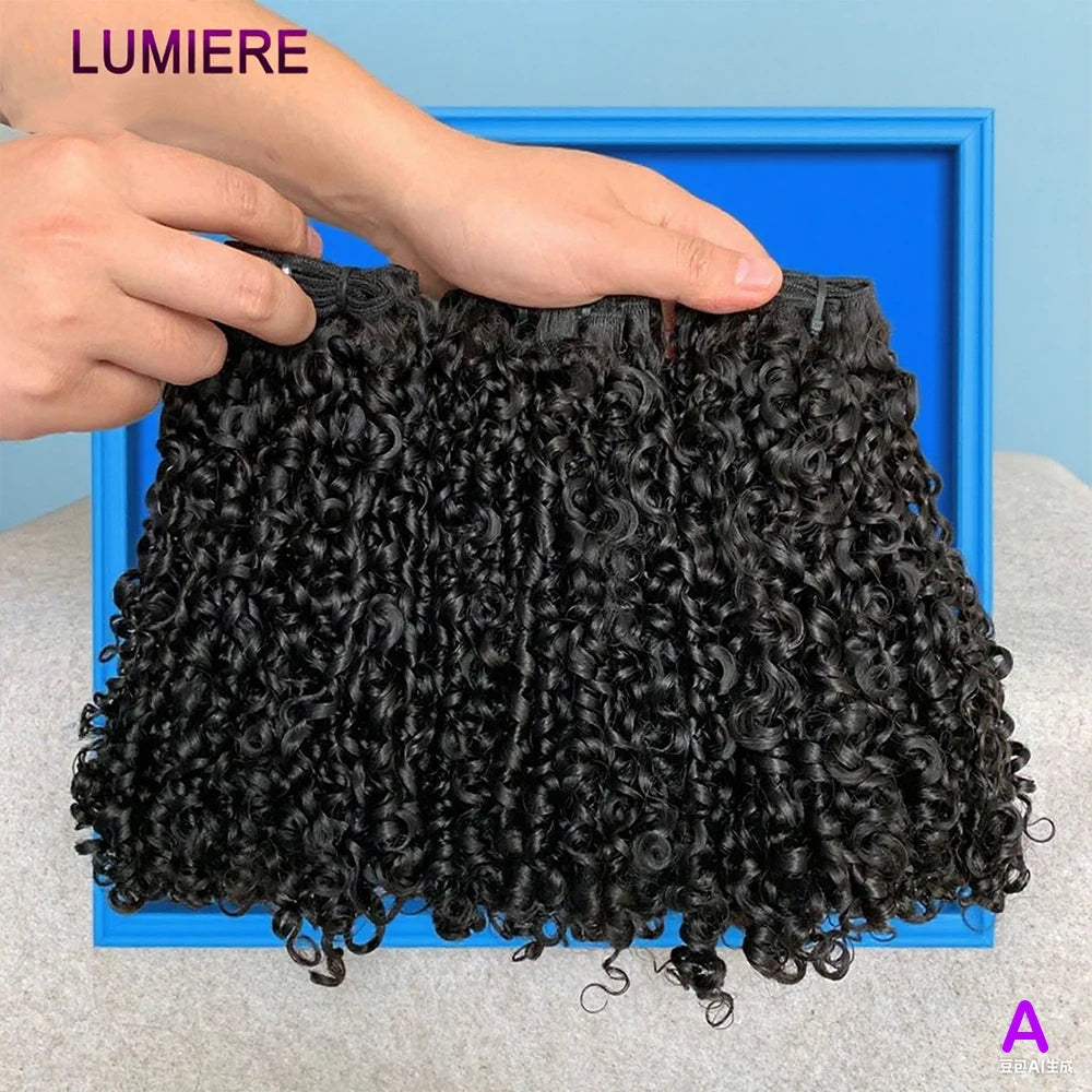 8-24Inch Mongolian Pixie Curly Human Hair Bundles Deal Bouncy Jerry Curly Hair Bundles Brazilian Raw Virgin Hair Weave Extension