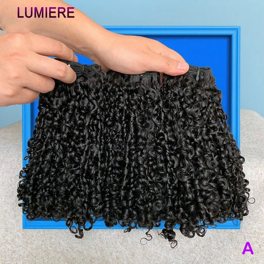8-24Inch Mongolian Pixie Curly Human Hair Bundles Deal Bouncy Jerry Curly Hair Bundles Brazilian Raw Virgin Hair Weave Extension