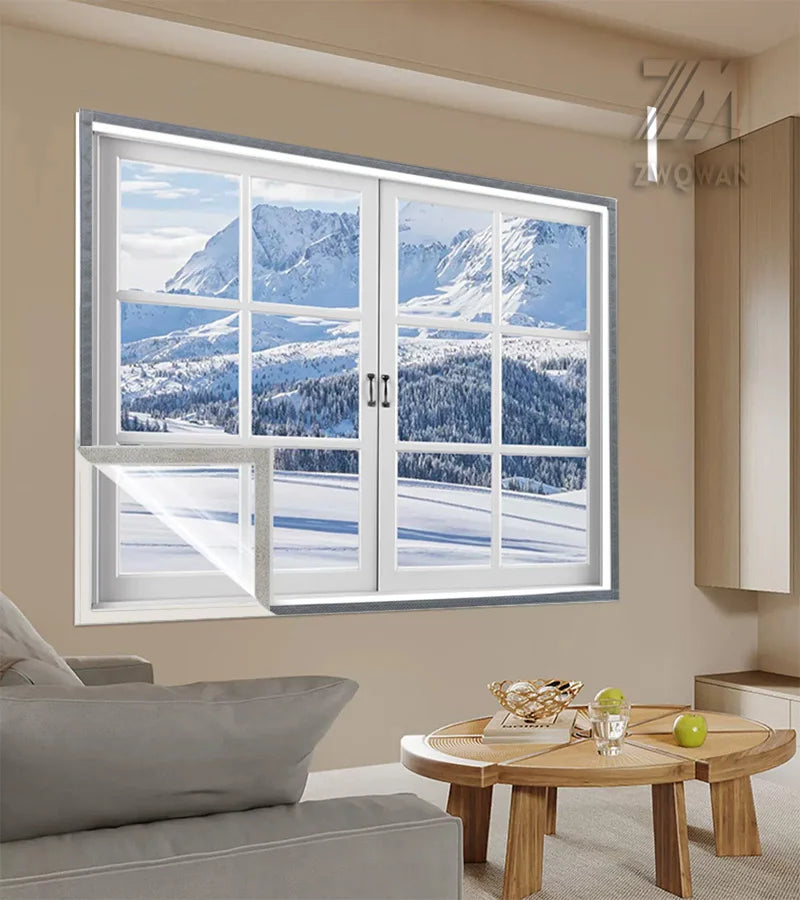 Windproof Window Insulation Film, Clear Winter Cover