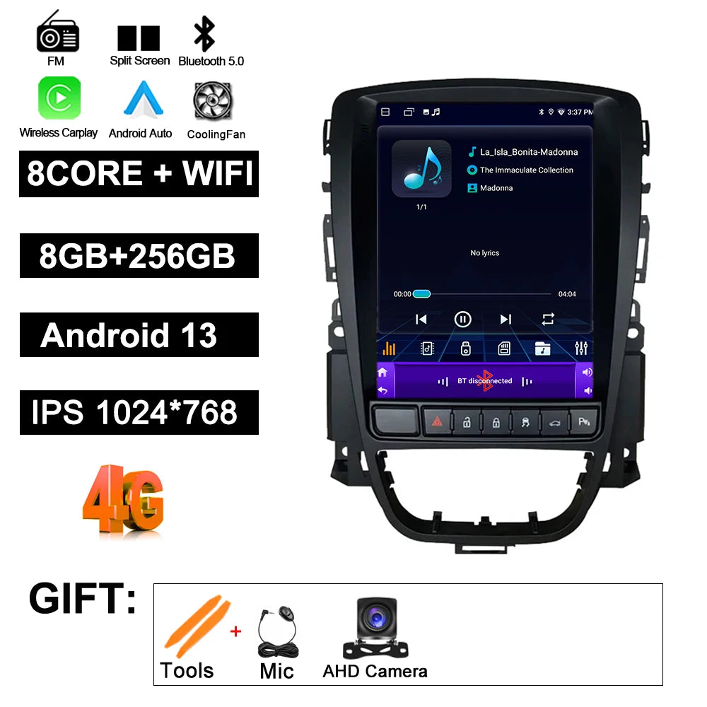 9.7" Car Stereo with Apple CarPlay & Android Auto, Compatible with Opel Astra J, Vauxhall & Buick Verano