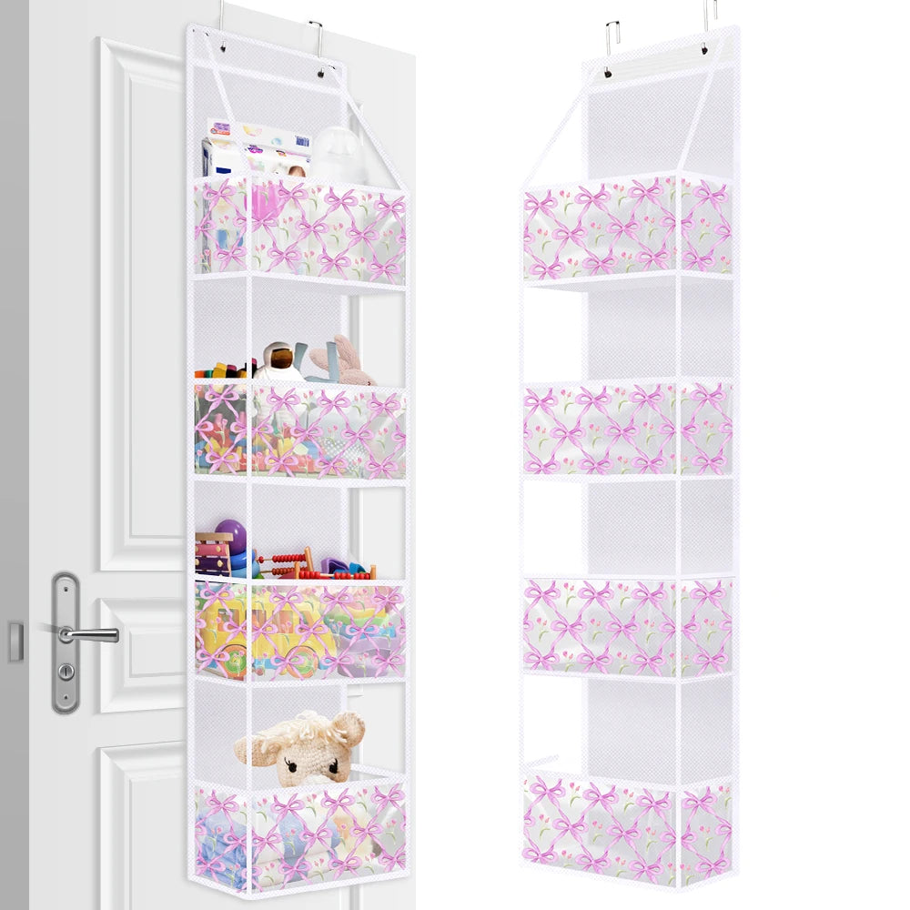 4/6-Tier Hanging Storage Bag Foldable Organizer Over-The-Door Holder For Hair Accessories Snacks Toys Clothes Storage Holder