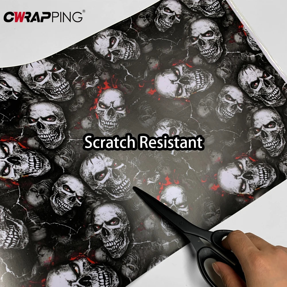 Skull Camo Car Wrap Vinyl — Motorcycle &amp; Auto Body Sticker Film