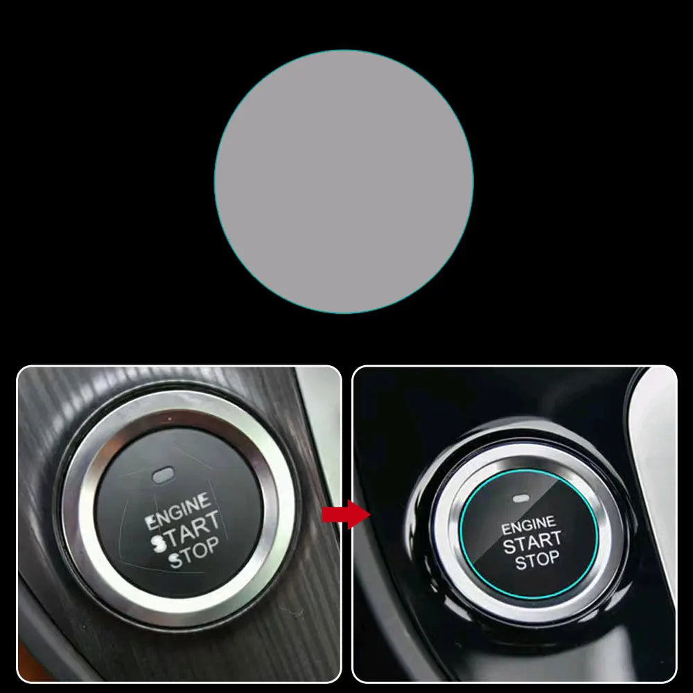 1Pc Unversial Waterproof Car Stickers Universal Engine Ignition Start Stop Button Transparent Protective Film Car Accessories
