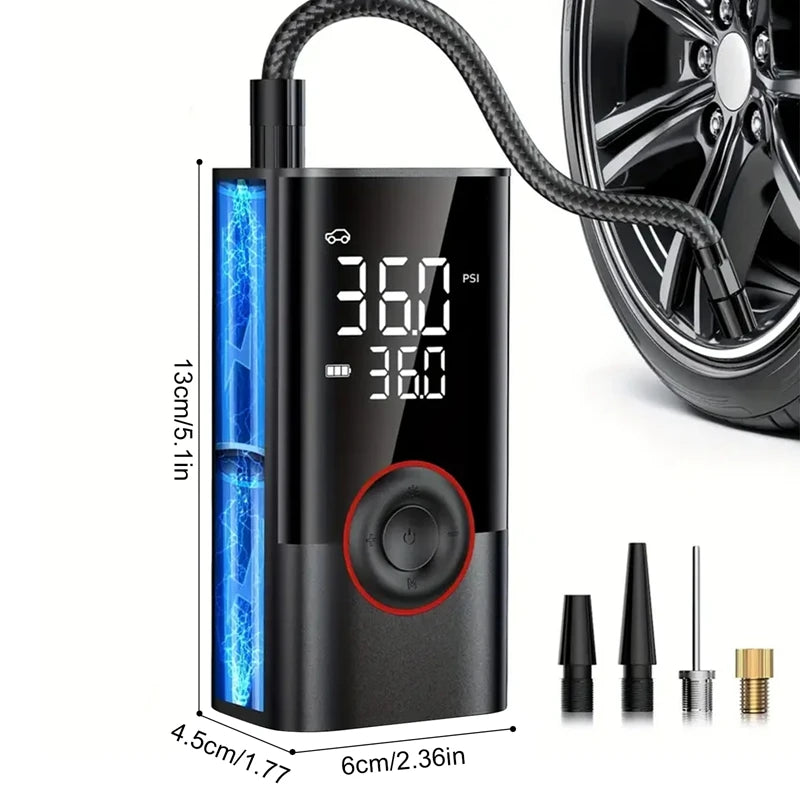 LEIBOO 150PSI Smart Air Pump Tire Inflator Portable Air Compressor with Digital Pressure Gauge for Car Bike Motorcycle Ball