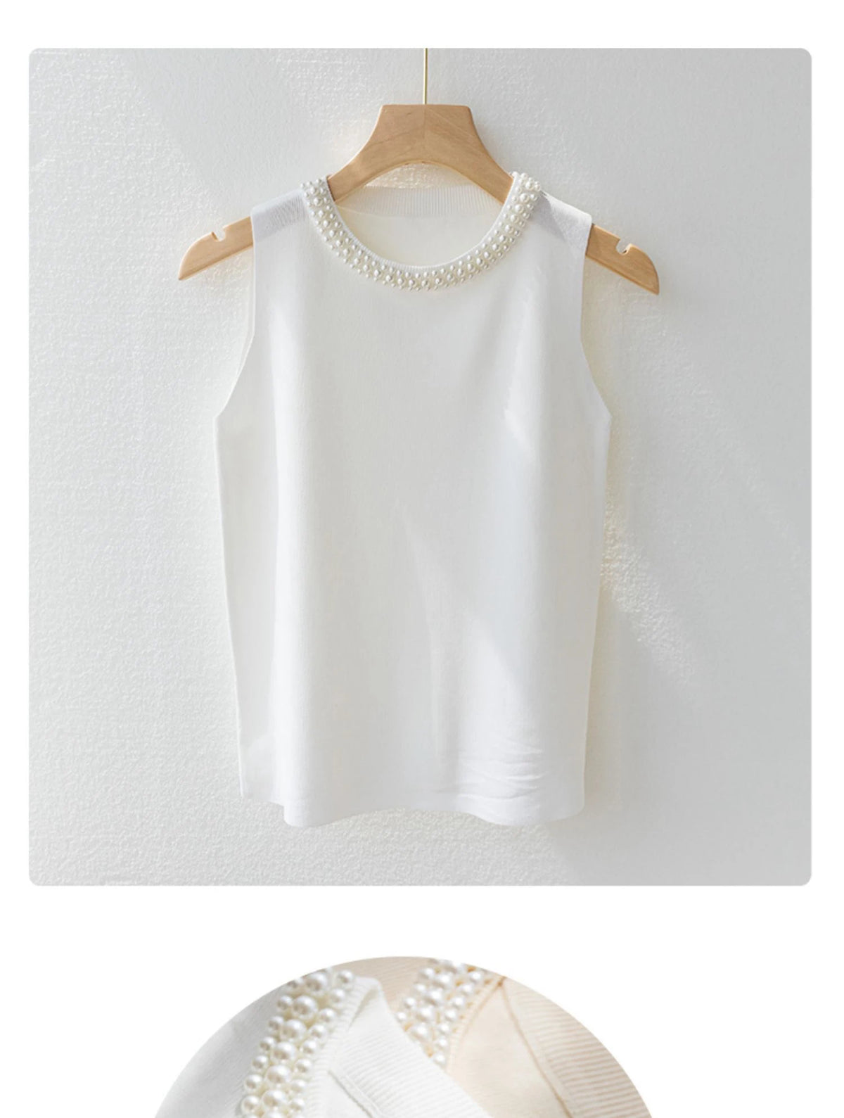 Women's beaded knit tank top, sleeveless vest — view 4 of 20