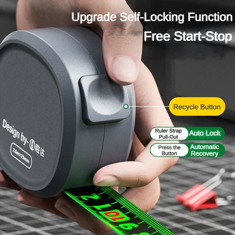 Mijia Tape Measure Self-locking Steel Tape 10m Portable Woodworking Measure Gauging Tool Retractable High Precision Meter Ruler