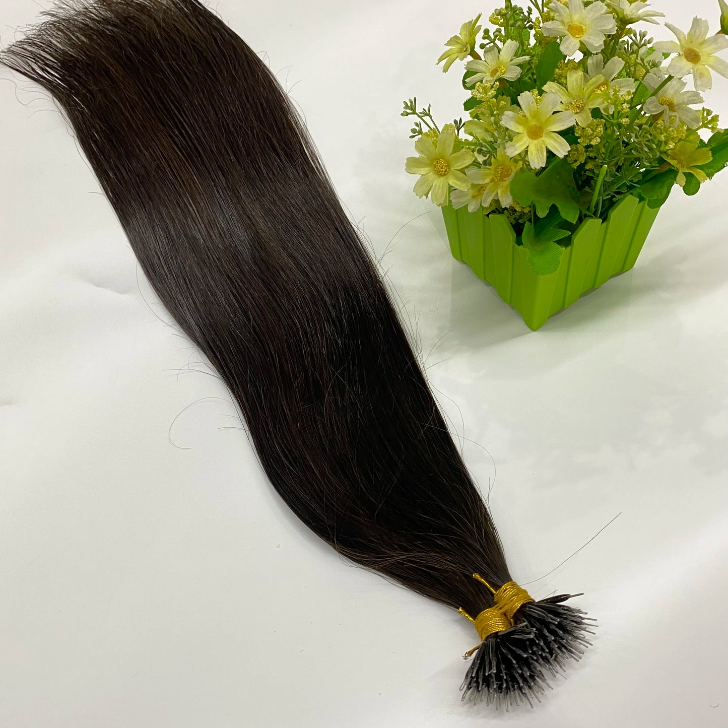 Straight Nano Rings Tip Hair Extension Ombre Natural Virgin 100% Human Hair Bulk Blonde Bundles Micro Beads Wholesale keratin