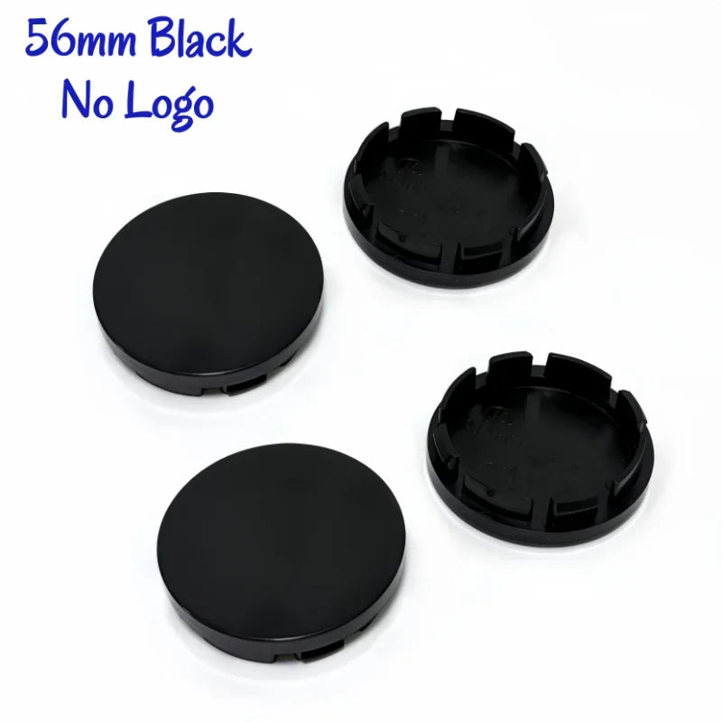 New 4pcs/Set No Logo 48mm 50mm 56mm 60mm 65mm 68mm Rim Blank Base Black Silver Tire Hub Caps External Refit Car Styling Accessor