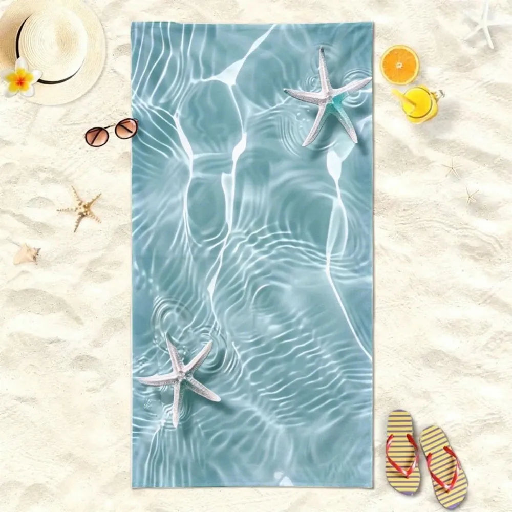 Oversized Starfish Beach Towel Patterned Sunscreen And Windproof Suitable For Swimming Pool Camping Travel Blanket