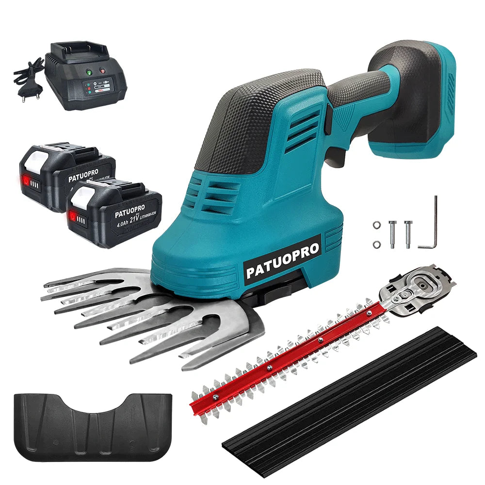 2-in-1 Cordless Hedge Trimmer & Pruning Shears – Compatible with Makita 21V Battery (Battery Not Included)