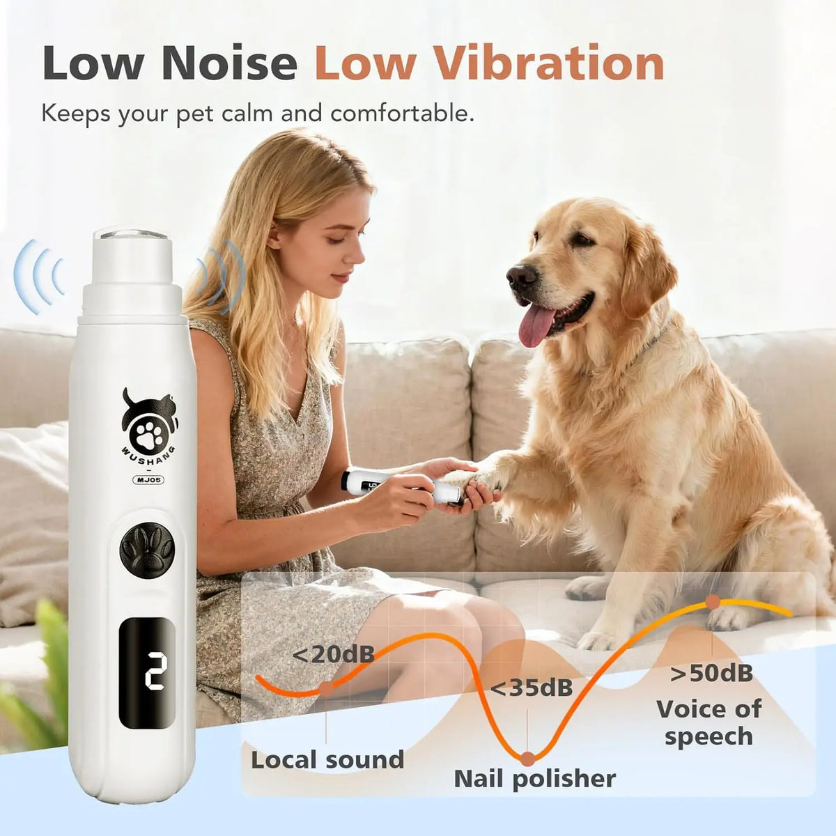 3-Speed Low-Vibration Nail Grinder with Digital Display – photo 5