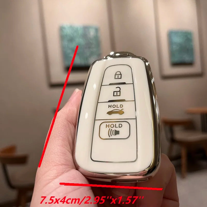 for Toyota Key Fob Cover For 2020-2024 Highlander 2018-2024 RAV4 Camry C-HR Corolla Avalon Prius Key Shell Case Keychain