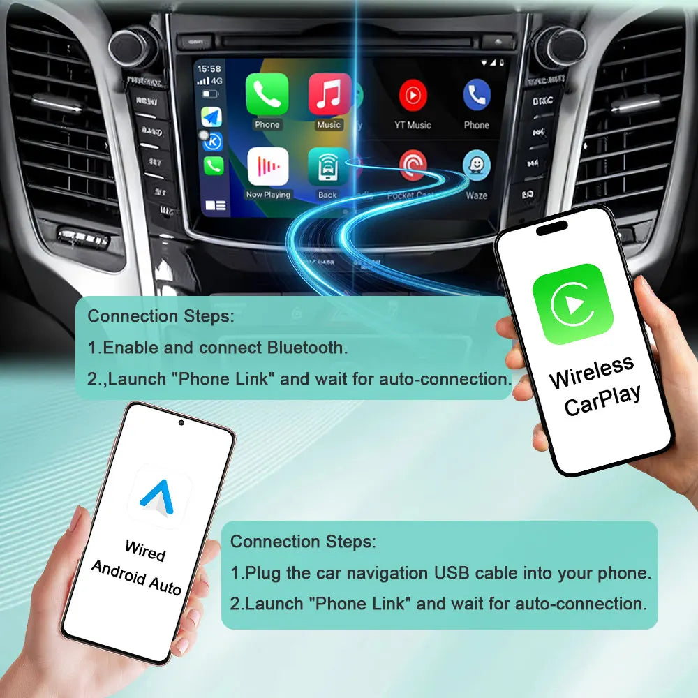 7" Android Car Radio for Hyundai Solaris Accent Verna 2010-2016 Wireless CarPlay Android Auto GPS WiFi BT FM Touch Screen Stereo