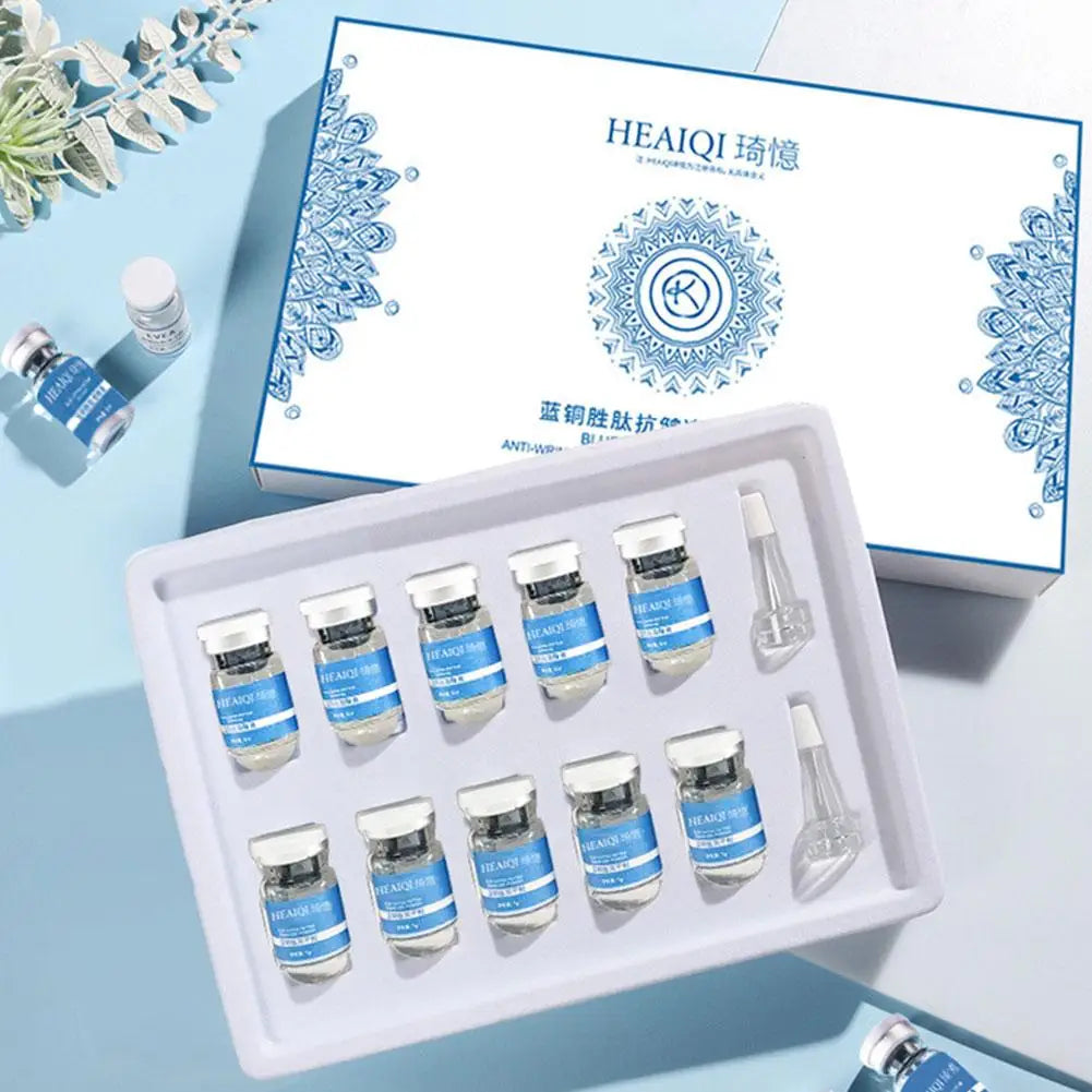 GHK-Cu High Purity 98% Blue Copper Peptide Essence Freeze-Dried Powder Set — Anti-Wrinkle Pore-Refining Skin Essence