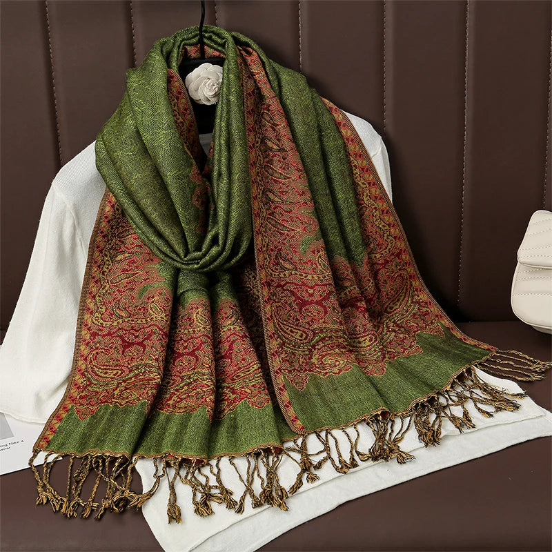 Women's Printed Pashmina Shawl, Soft Winter Scarf