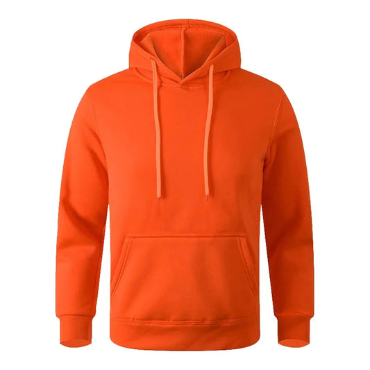 Unisex Minimalist Fleece Hoodie - Casual Black and White Pullover