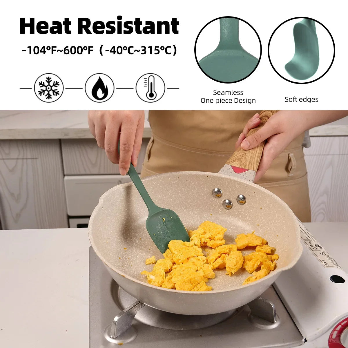 Silicone Baking Utensil Set - Spatulas, Scraper & Oil Brush - photo 2