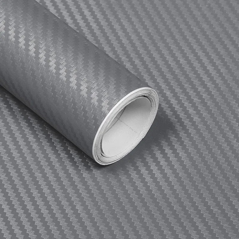 Premium 3D Grey Carbon Fiber Vinyl Wrap Roll with Air Release DIY Self Adhesive Car Decal Wrapping
