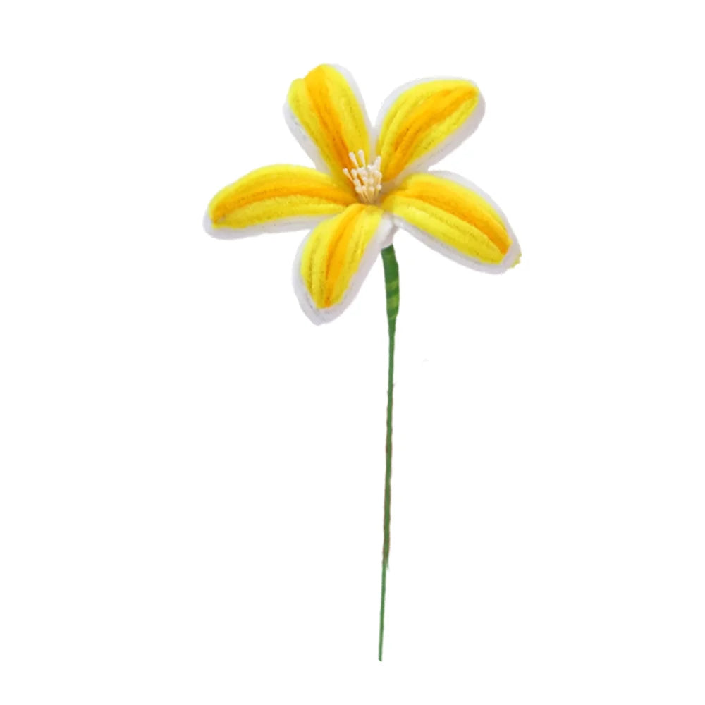 5Pcs Lily DIY Flower Calla Chenille Stems Fluffy Wire Pipe Cleaners Twist Stick Children Educational Toys Creative Handcraft