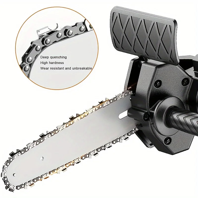 4/6“Mini Chainsaw Drill Conversion Electric Handheld Lawn Garden Saw Woodworking Log Cutting Home Use Portable Power Tool