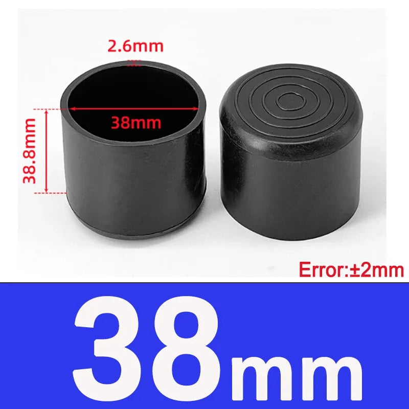 1-20Pcs Round Black PVC Soft Rubber Pipe Sleeve Tube Cap Table Chair Foot Pad Protective Cover 6 8 10 12 14 16 20 22 25 28-100mm