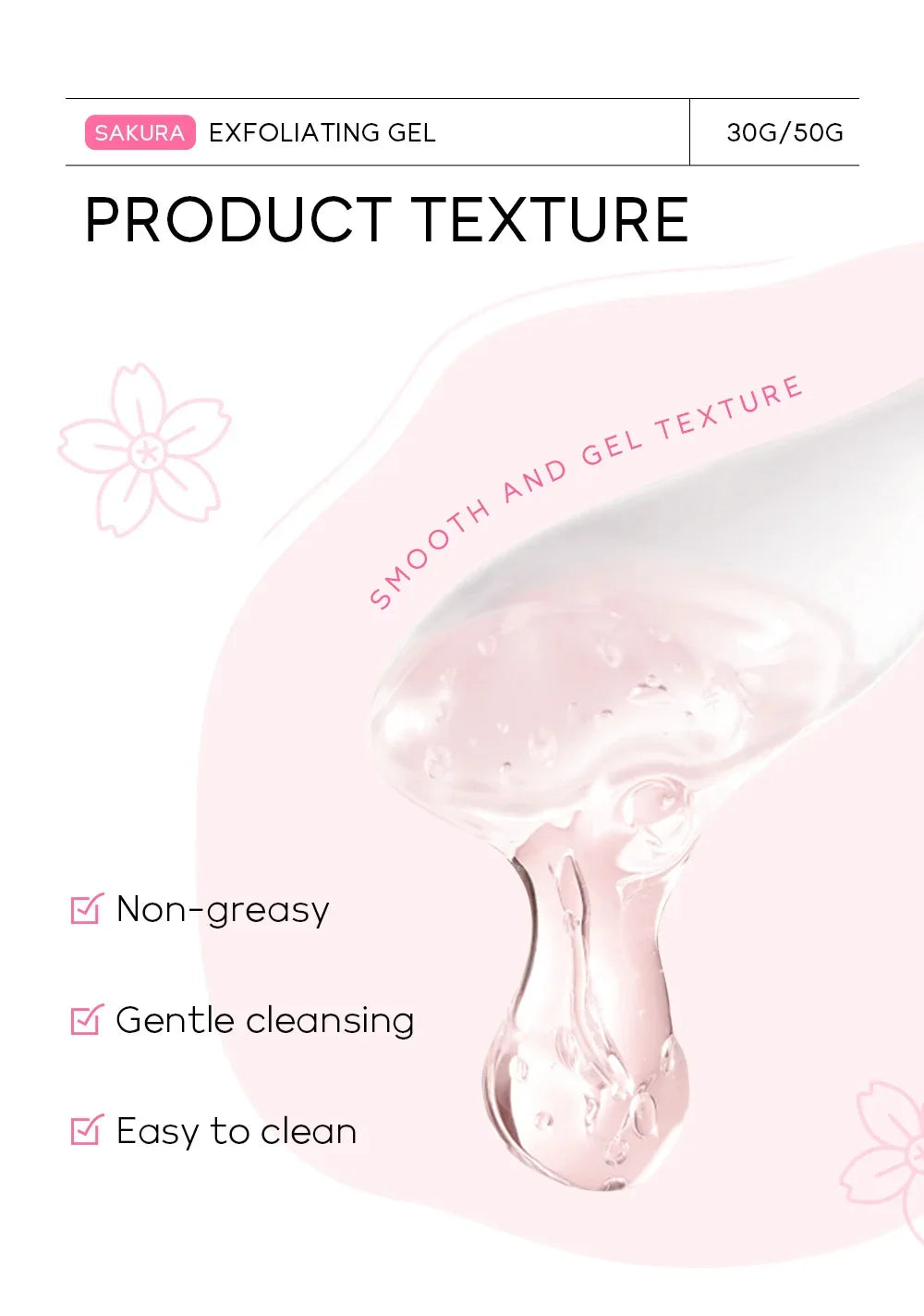 Sakura Exfoliating Peeling Gel Facial Scrub Moisturizing  Nourishing Repair Scrubs Face Cream Beauty Skin Care30g/50g