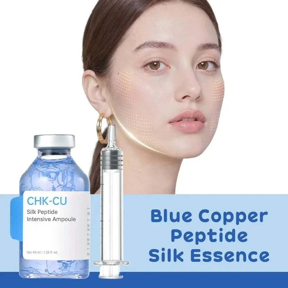 GHK-Cu Blue Copper Silk Peptide Ampoule Serum Moisturizing Firm Revitalize Boost Skin Elasticity Repair Skin Barrier