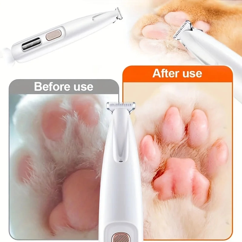 Rechargeable Cat and Dog Grooming Scissors, USB Powered Paw Trimmer, Professional Pet Hair Clipper, Cat and Dog Foot Razor