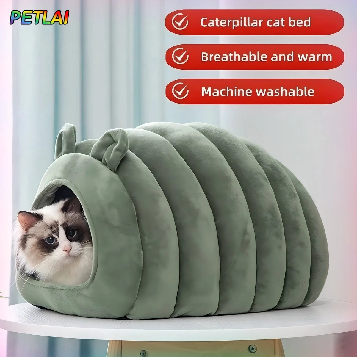 Cat Nest Bed Mat for Winter and Autumn Cozy Sleep House with Warm, Safe, Breathable Large Space Nest Soft Cushion for Pet Catter