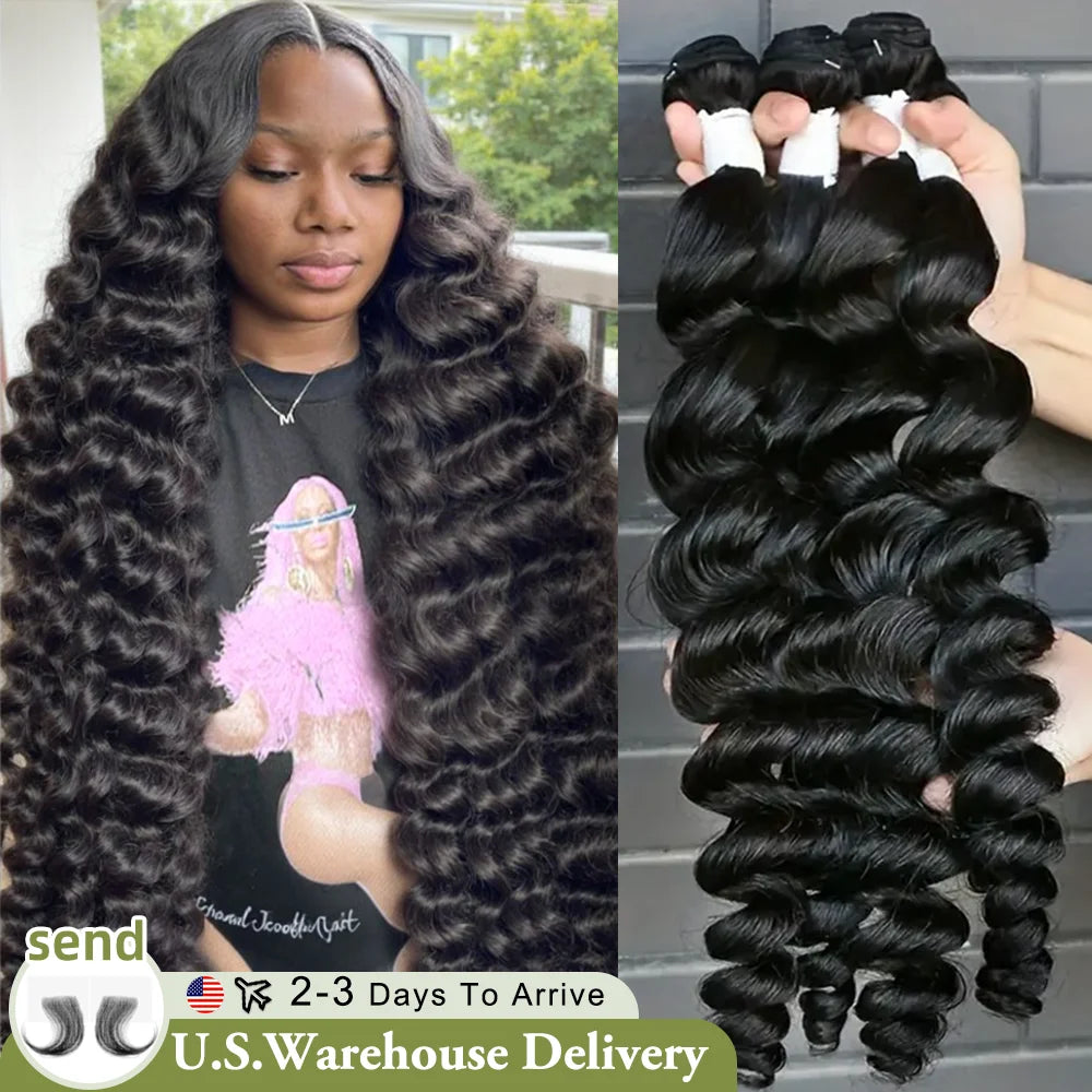 16A Loose Wave Human Hair Bundles 40 Inch Raw Hair 4 5 6 Bundles Brazilian Extensions Unprocessed Human Hair Weave Bundles