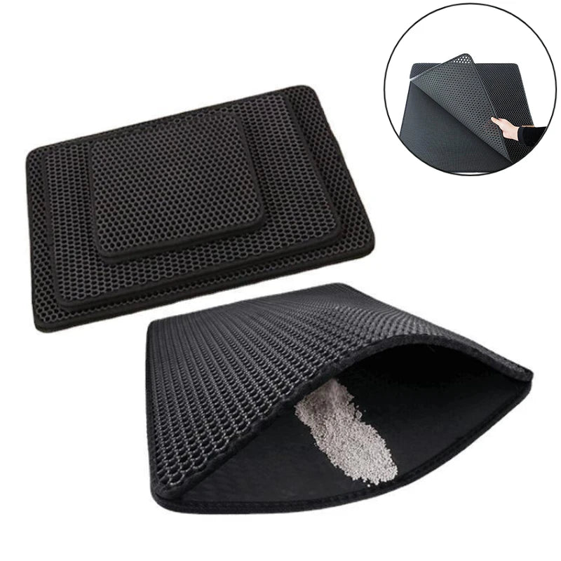 2-Layer Cat Litter Mat - EVA Sand Trapping Floor Protector – photo 5
