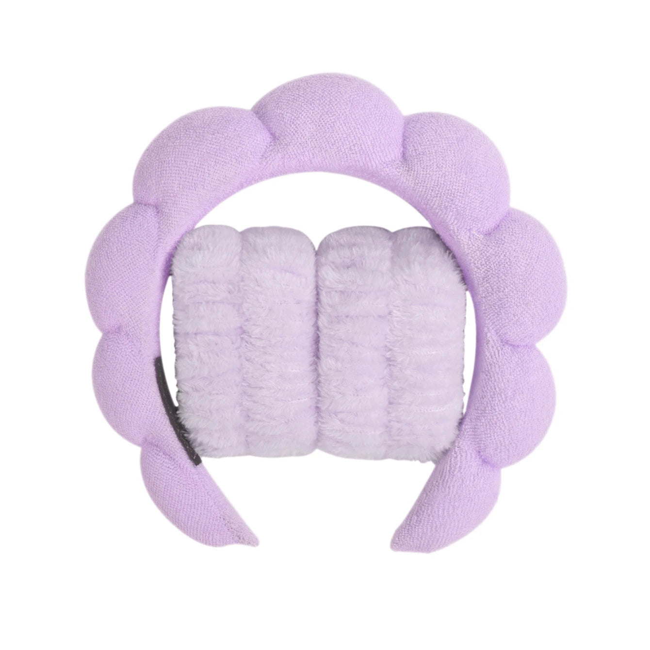 Spa Bubble Headband for Washing Face – Microfiber Puffy Scrunchie Wristband for Skincare & Makeup Routine