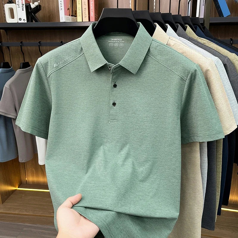Men's Modern Polo Shirt - Slim Fit, Short Sleeve Business Casual
