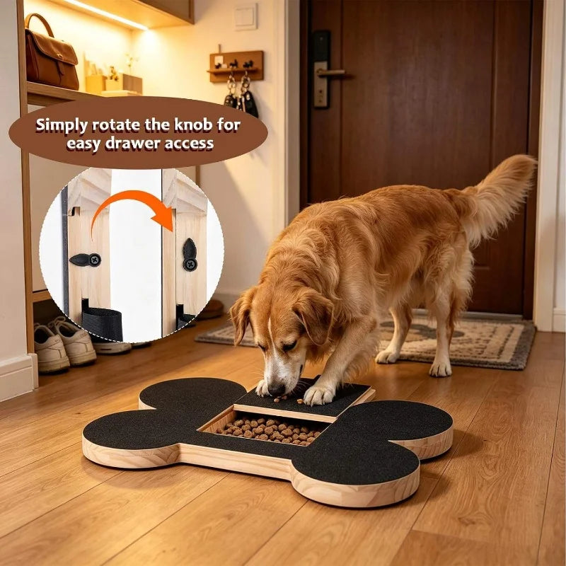 Wooden Dog Nail Scratch Board with Treat Box