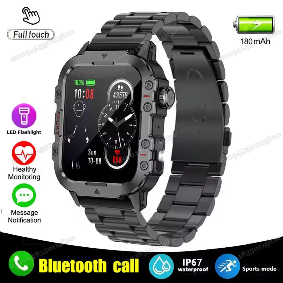 2026 Military Smart Watch – IP68 5ATM, 1.81" AMOLED, Bluetooth Call & Outdoor Fitness Tracker | Men