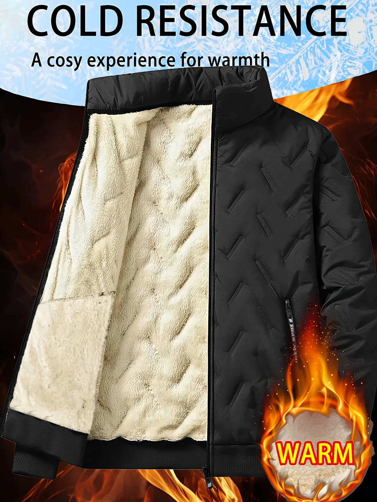 Men's Windproof Winter Puffer Jacket - Warm Padded Zip Coat - photo 10
