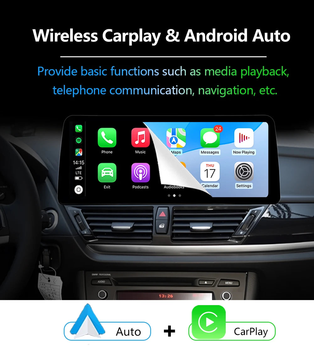 12.3" Right-Hand-Drive Wireless CarPlay & Android Auto Screen, Compatible with BMW 3 4 Series F30 F32