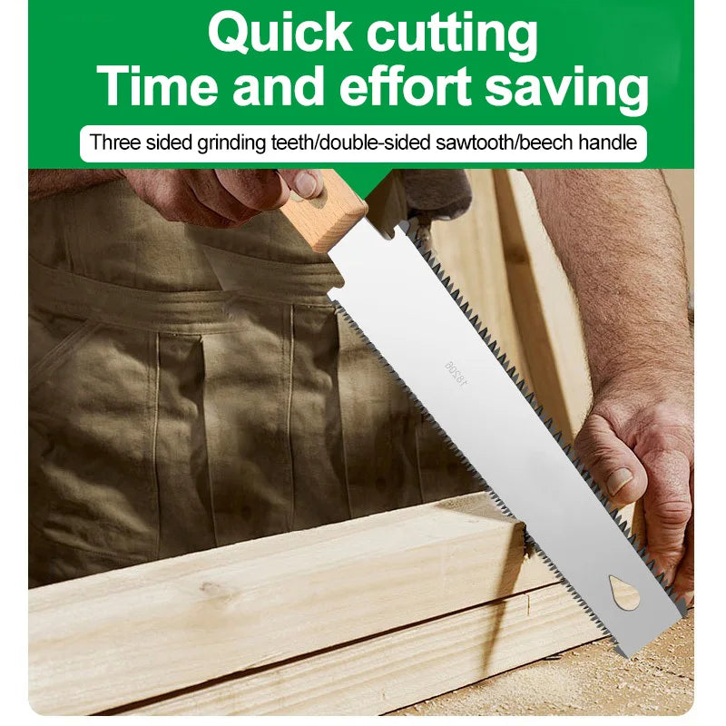 Japanese Style Hand Saw Non-slip Wooden Handle Pull Saw Flush Cut Saw Flexible Handsaw Woodworking Cutting Tool Hand Saw