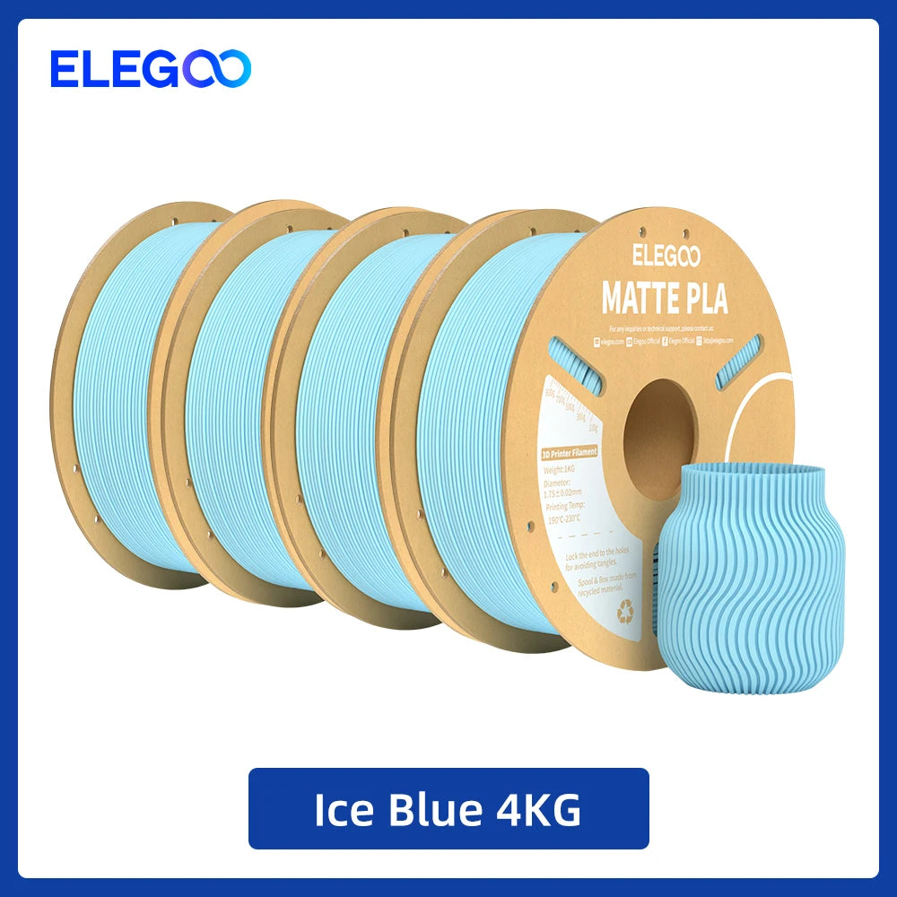 ELEGOO Matte PLA Filament 1KG,1.75mm FDM 3D Printer Filament Dimensional Accuracy +/- 0.02mm, 1kg Carboard Spool (2.2lbs)