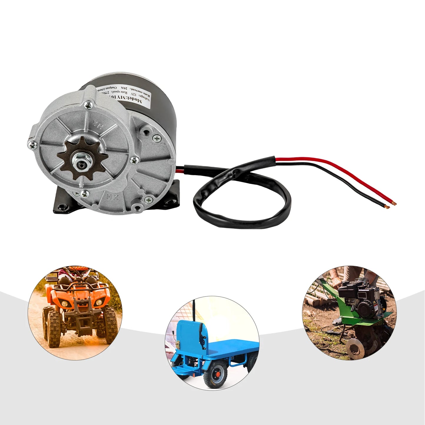 250W 12V Gear Reduction Electric Motor Electric Bicycle Brushed Motor Reductor Brushed DC Motor 2750RPM