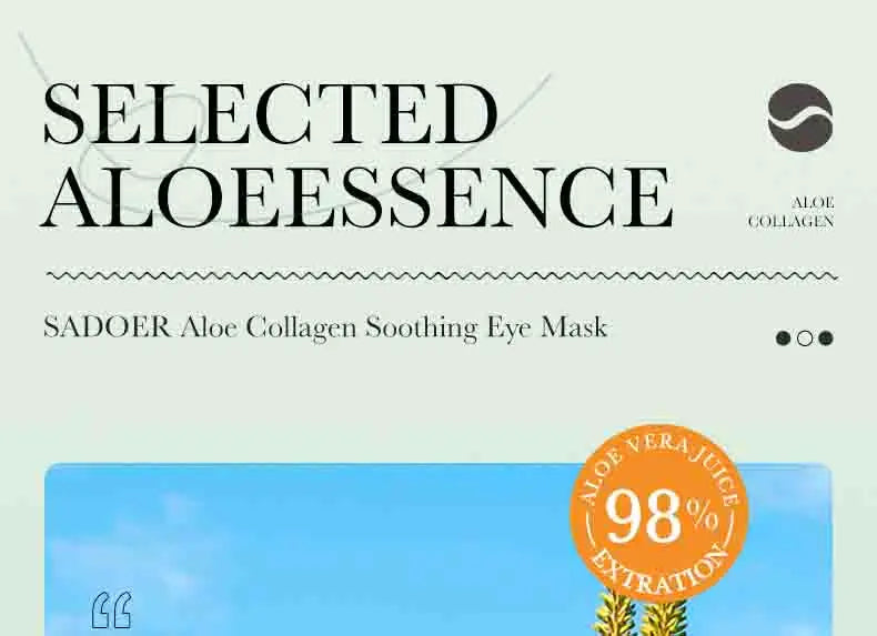 SADOER 60pcs Aloe Vera & Collagen Eye Masks – Anti Dark Circles, Eye Bags & Puffiness | Hydrating & Firming Under-Eye Patches for Women