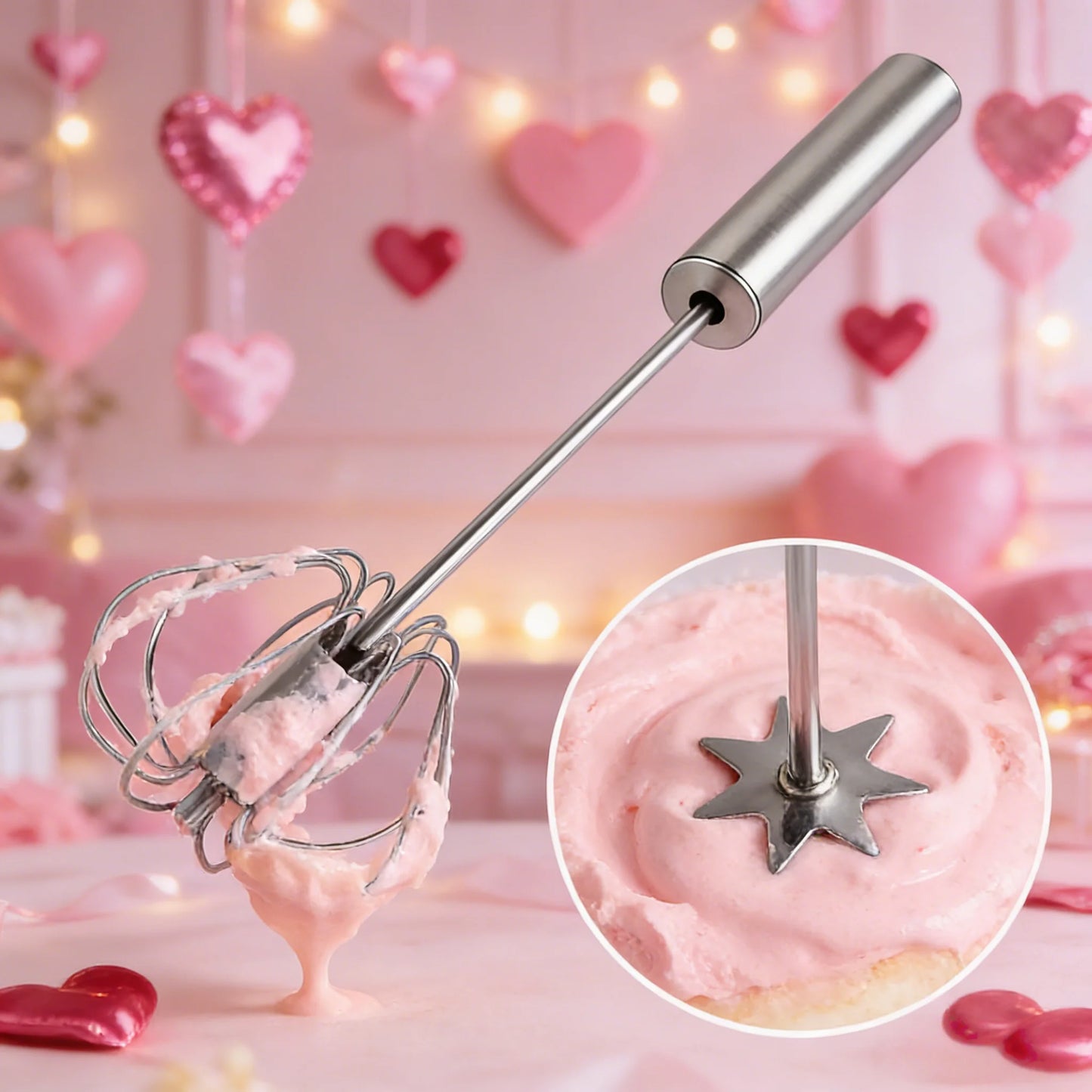 1-Second Mini Whisker, One Press Handheld Milk Frother &Egg Beater,Perfect Valentine's Day Gift for Home Bakers & Coffee Lovers