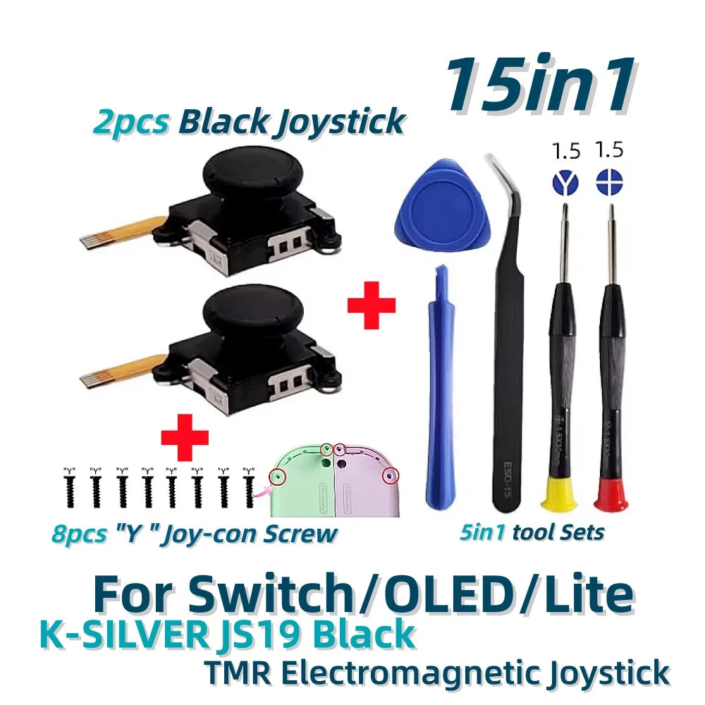 2/10pcs K-SILVER JS19 for Switch Joy-con TMR Joystick Replacement Magnetic Sensor 3D Analog Stick for Switch OLED